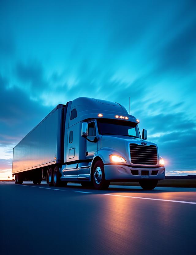 A high-end commercial transport carrier on a modern highway