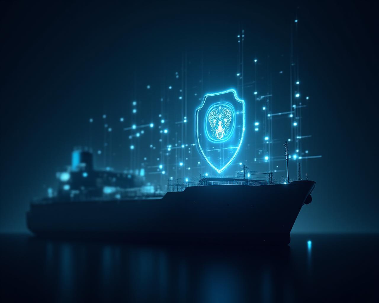 Abstract representation of digital security and logistics flow